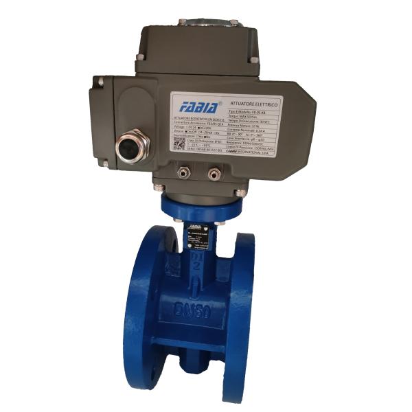 DN50 Электрический фланцевый промышленный клапан для бабочек из углеродистой стали