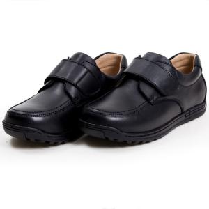 Sapatos escolares de couro Unisex Preto Tamanho 26-45 Salto plano Com revestimen