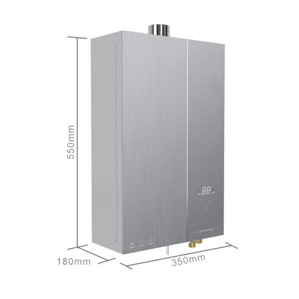 Compact 12L residential  Gas Water Heater Pure Copper Heat Exchanger Tempered Glass Panel
