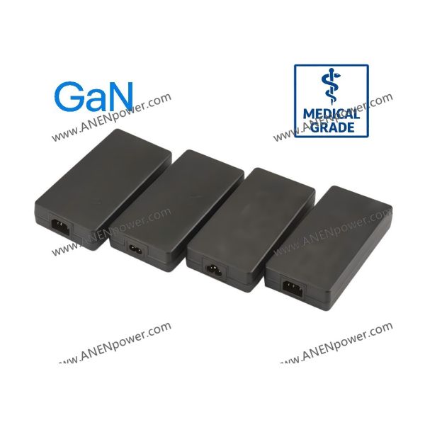 230W GaN Medical Desktop AC/DC Adapter, 24V 9.6A Output IEC 60601-1 2xMOPP for Medical Imaging System