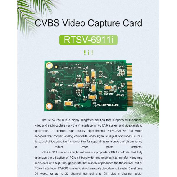 CVBS Video Capture Card RTSV-6911i miniPCIe Video Board with 8-channel PAL/NTSC/RS170