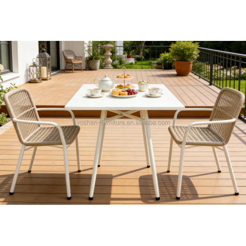 All Weather Lightweight Portable Outdoor Coffee Table Foldable Waterproof UV-Resistant for Hotel Park Villa Balcony Bistro