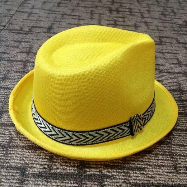 Straw Fedora Short Broad Brimmed Hat Poly String Sweatband / Leather Belt Available