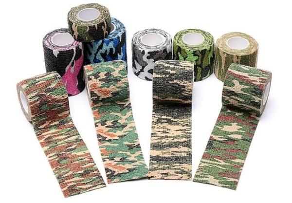 2x5yards self-adhesive camo colored elastic cohesive bandage, breathable waterproof camouflage home care products kines