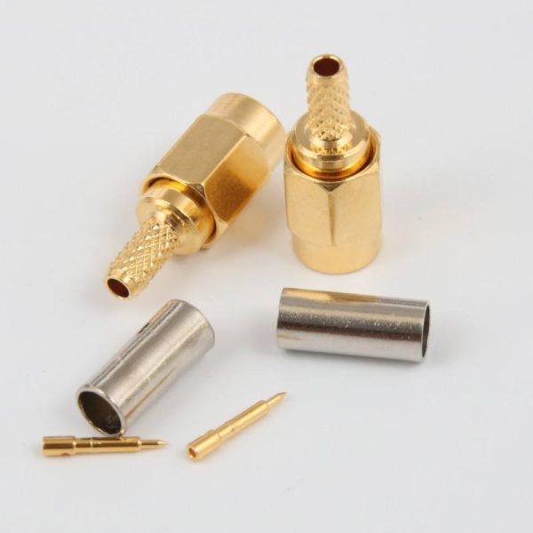 SSMA Male RF Connector with DC-35GHz Frequency Range 50Ω Impedance and IP67 Rating for RG316 RG174 Coaxial Cable