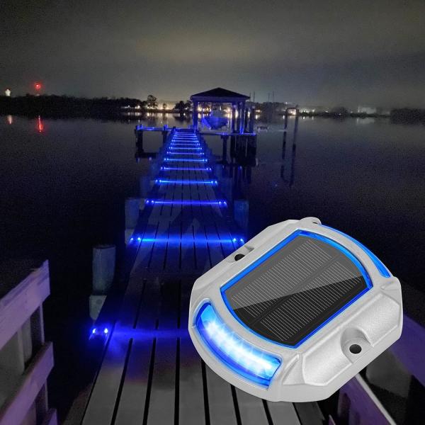 Água resistente Alumínio exterior LED Jardim Step Light Alimentação solar Caminho de entrada Marcador de rua Deck Dock Luz de chão