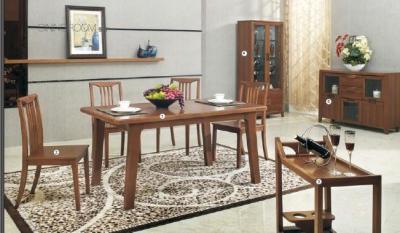Full Rubber Solid Wood Dining Table , Dining Room Chairs Wine Cabinet