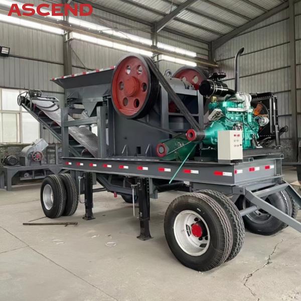 PE 600x900 Mineral Jaw Mobile Crusher Medium Gold Mining Machinery Equipment 100-120tph Capacity