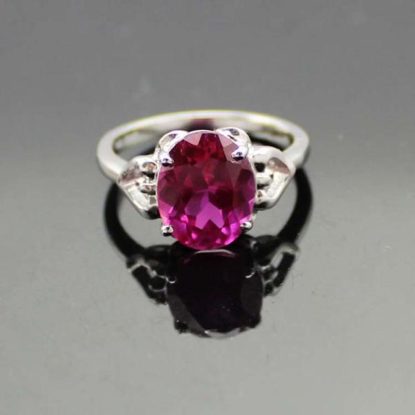 Silver Jewelry 9mmx10mm Oval Yellow Cubic Zirconia Ring(R264)