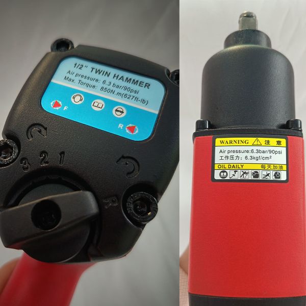 Heavy Duty 1/2 Inch Drive Pneumatic Impact Wrench Aluminum Alloy Construction