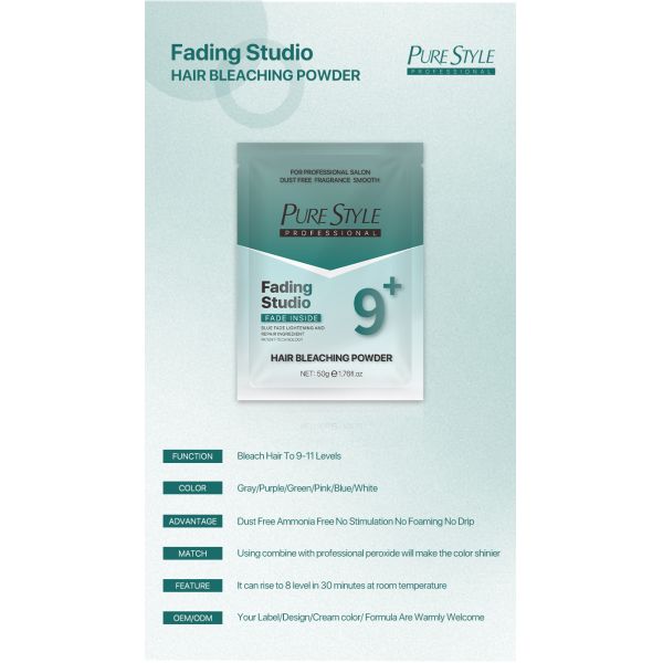 Poudre décolorante pour cheveux professionnelle de salon en vrac 50G qualité cosmétique