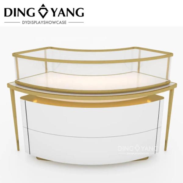 Customized Fashion Commercial  Brass Circular Jewelry Showcase For Sale