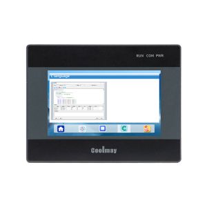 Coolmay EX3S Series 4.3 Inch HMI PLC All-In-One Controller with 12DI/12DO and RS232 RS485 Communication 4AD2DA for Industrial Automation