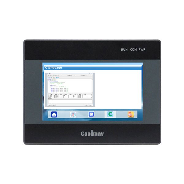 Coolmay EX3S Series 4.3 Inch HMI PLC All-In-One Controller with 12DI/12DO and RS232 RS485 Communication 4AD2DA for Industrial Automation