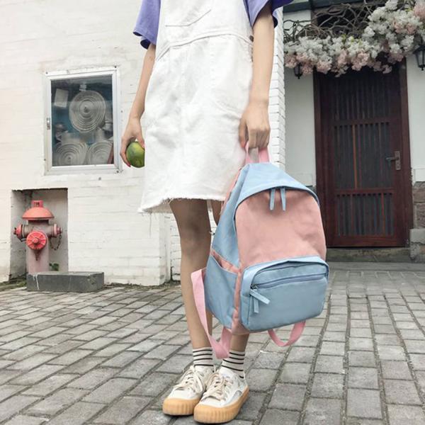 Ins fashion sports new ins color nameplate backpacks student bags handbags