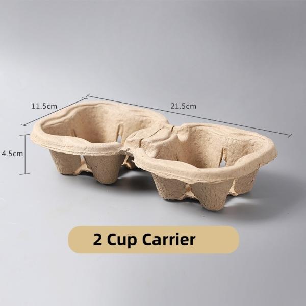 Custom Logo Portable Disposable Two Cup Paper Coffee Cup Holders 30-Day Return Refunds
