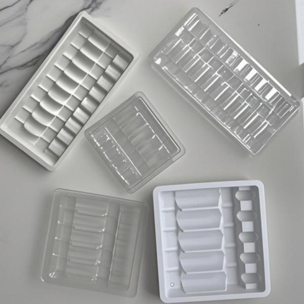 White Plastic Ampoule Tray Packaging 10ml Glass Vial Trays Plastic Ampoule Box