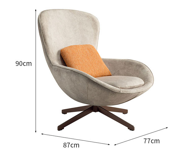 Стул яйца шарнирного соединения гостиной детей серый крытый с отдыхом 90cm валика