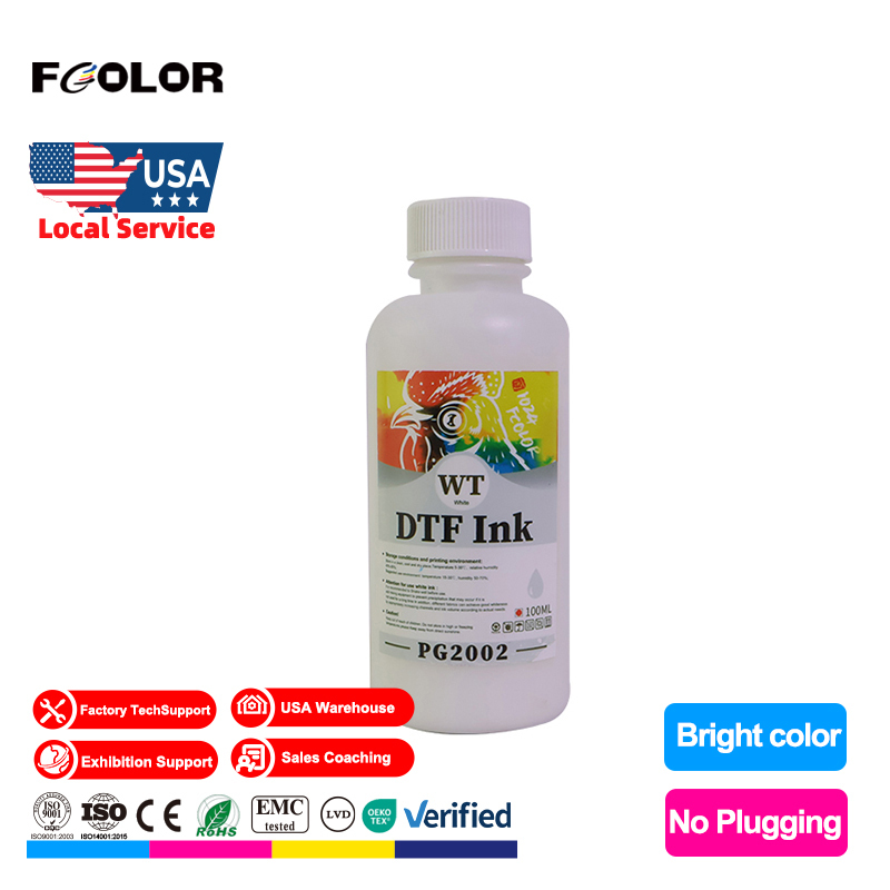 FCOLOR Digital Heat Transfer Printing 100ml Water Based Tinta DFT Ink Compatible for Epson L1800 DTF Printer