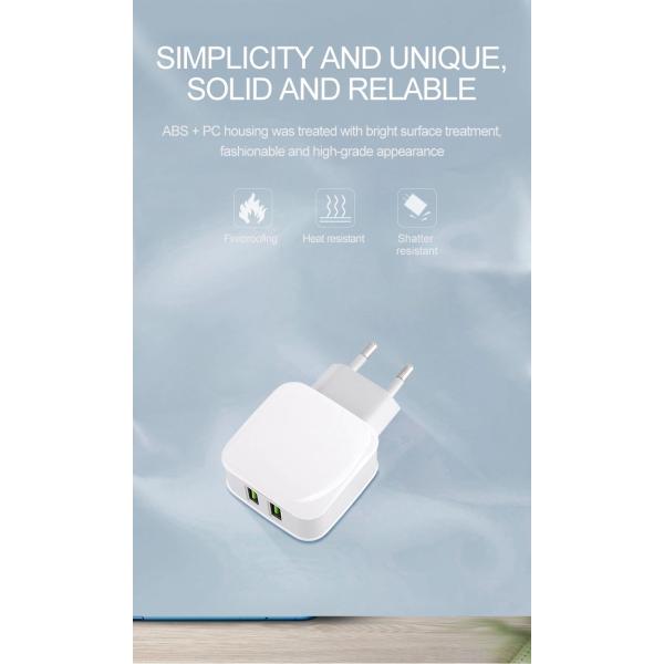 European USB Fast Wall Charger 240V 18w USB Charger Adapter