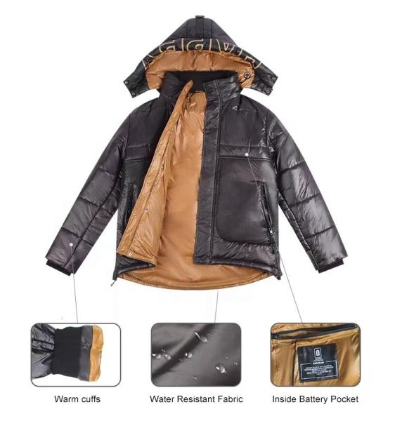 USB Powered Electric Heated Jacket Men'S Cotton Padded Puff Jacket 5v 7.4v 12v