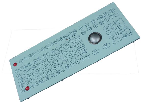 Teclado de membrana industrial Dustproof feito sob encomenda com o trackball de 38 lasers