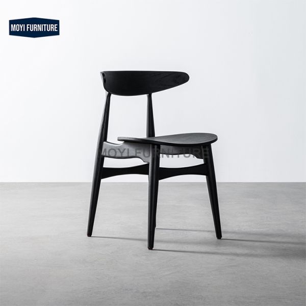 Wabi Sabi Dining Chair Upholstered Leather Solid Wood Natural Wooden Coffee Shop Hotel Seating Chairs Restaurant Chairs