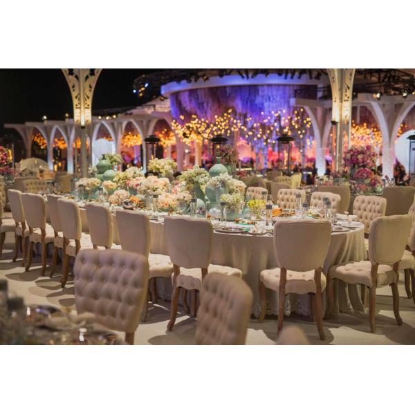 Wholesale button wedding chair linen fabric chair rental luxury wedding wooden chair