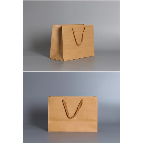Industrial Surface Packaging Custom Logo Print Wholesale Grocery White Brown Kraft Paper Gift Bag with Handle