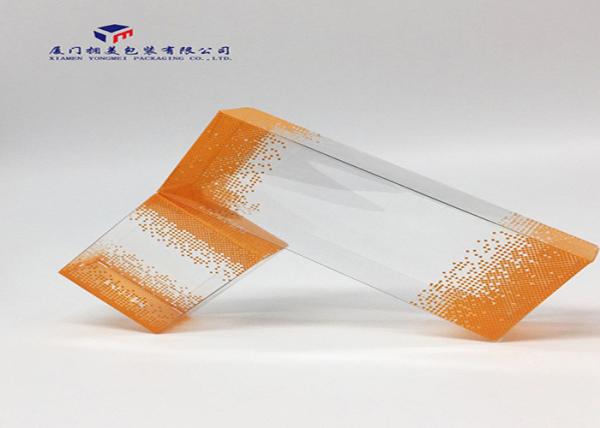 Rectangle PET Custom Printed Plastic Boxes Orange Color Size 5.8cm*3cm*7.8cm