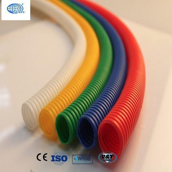 Red White Plastic Single Wall HDPE Corrugated Pipe 100m/ Coil