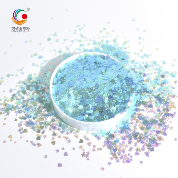 Chunky Iridescence Rainbow Loose Cosmetic Glitter Star Heart Shaped