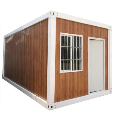 Casa 20ft Flat Packaging Container House com estrutura removível e painel de sanduíche