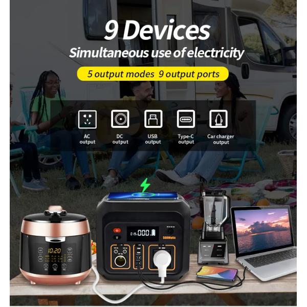 Centrale portative extérieure mobile multifonctionnelle de l'alimentation d'énergie 500w