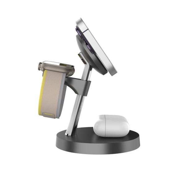 2025 T269D Magnetic Fast Charger 15W/10W/7.5W/5W Adjustable Bracket 4 In 1 Wireless Charger