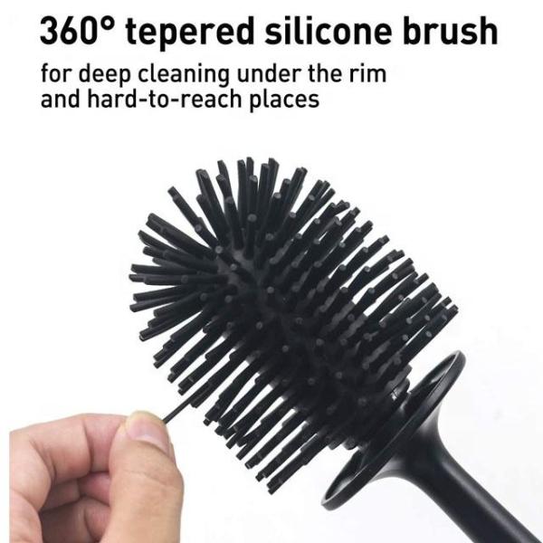 Eco Friendly 53*12.6cm Silicone Toilet Bowl Brush Round Flex Bathroom Magic