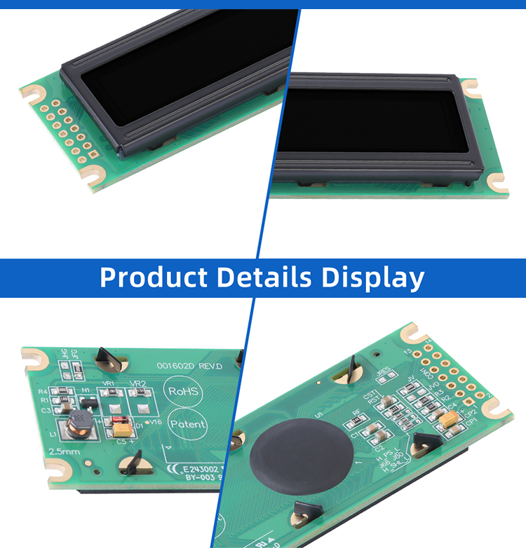 OLED001602D Black Film, 16x2 Character OLED LCD Display, WS0010 Controller, Parallel Port, 85x30x10mm Outline Dimension,
Working Temperature -40+80 Display
