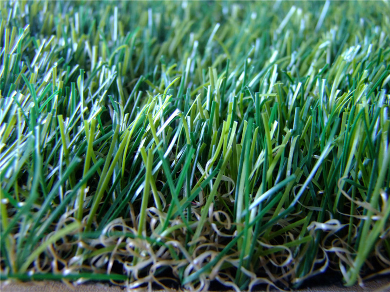 PE Monofilament & PP Curly Yarn Landscaping Artificial Residential Turf Lawn For Garden Courts