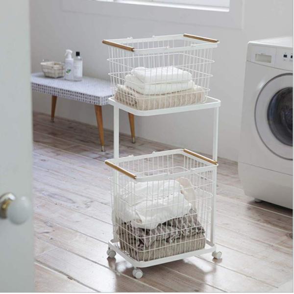 Two Layers Galvanized 960mm Height Steel Laundry Basket