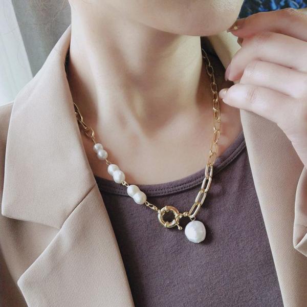 High Quality Natural Baroque Irregular Freshwater Baroque Pearl Necklace Jewelry Set Natural Baroque Pearl necklace