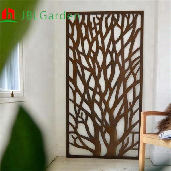 Telas de jardim de aço corten de 2 mm painéis decorativos irregulares cortados a laser 38 x 15 cm
