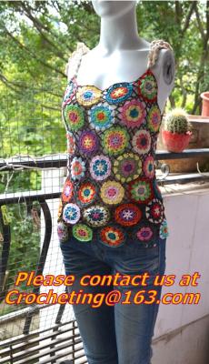 crochet tops, feminino women hem tassel sexy tanks top crochet, knit vest, Hand crochet