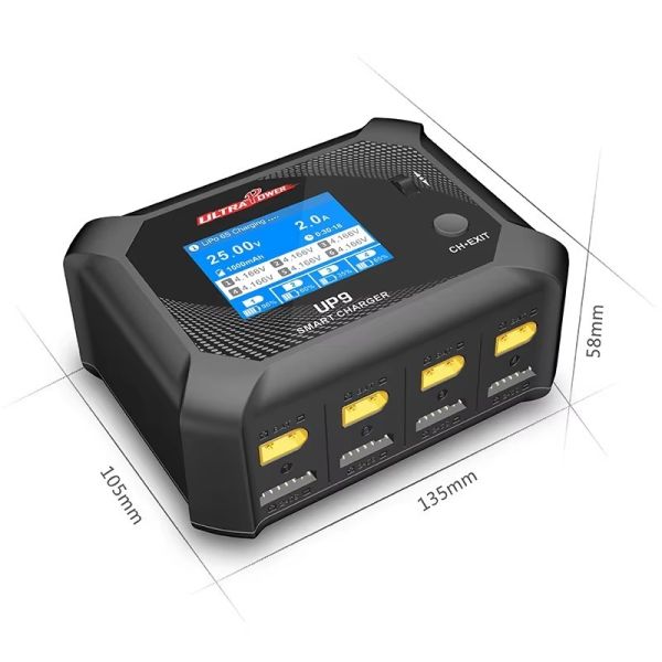 Four Channel Lipo Battery Charger 100W UP9 Charger 110V / 220V For 2S-6S FPV Drones