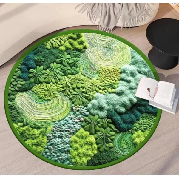 Round Moss Floor Carpet Water Absorption Bedroom Living Room