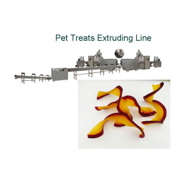 Chaîne de production tordue par couleur jumelle de casse-croûte de chien de chewing-gum de machine d'aliment pour animaux familiers de forme