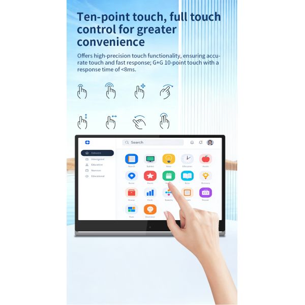 21.5 Inch FHD Smart Classroom Display with RK3568 Quad-core Processor and 4GB RAM 64GB Storage