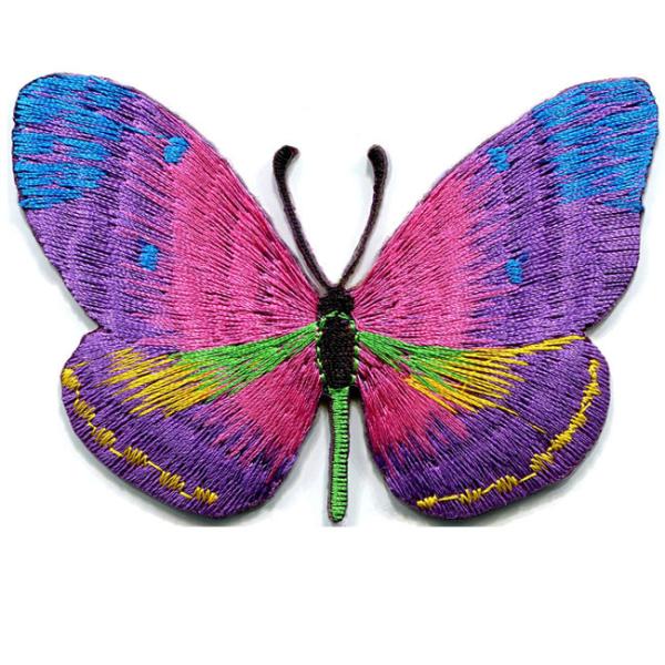 Rose Flower Butterfly Custom Woven Badges Patches for Garment Clothing