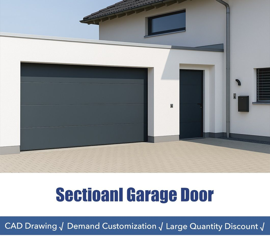 Low Headroom Aluminum Sectional Industrial Doors Space Saving Design Custom Finish