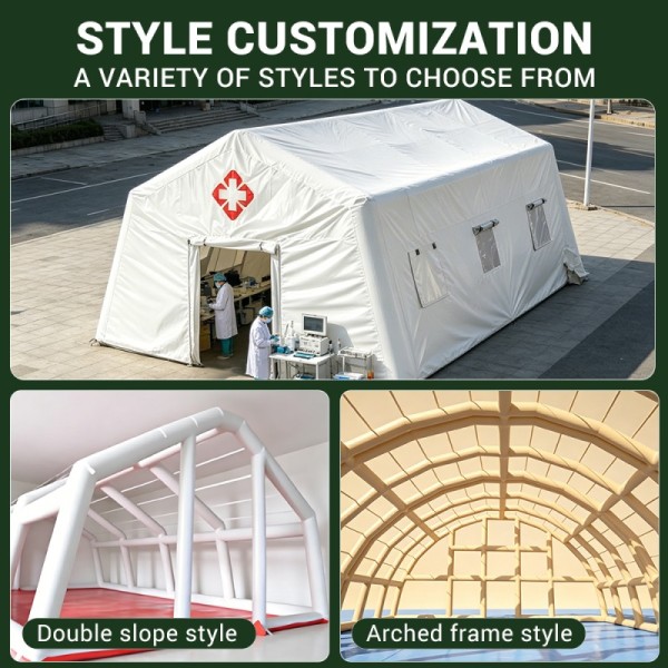 White Inflatable Medical Tent Waterproof PVC Air Frame Temporary Clinic Tent Custom Supplier