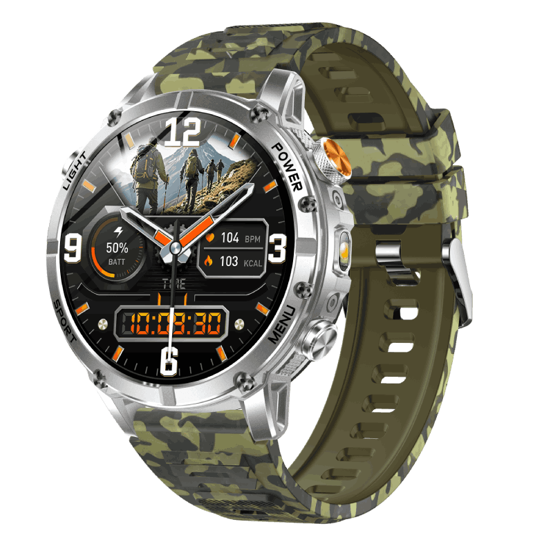 1400mAh Battery IP68 Waterproof Bluetooth Calling Outdoor Smartwatch with Rugged Design and Health Monitoring
